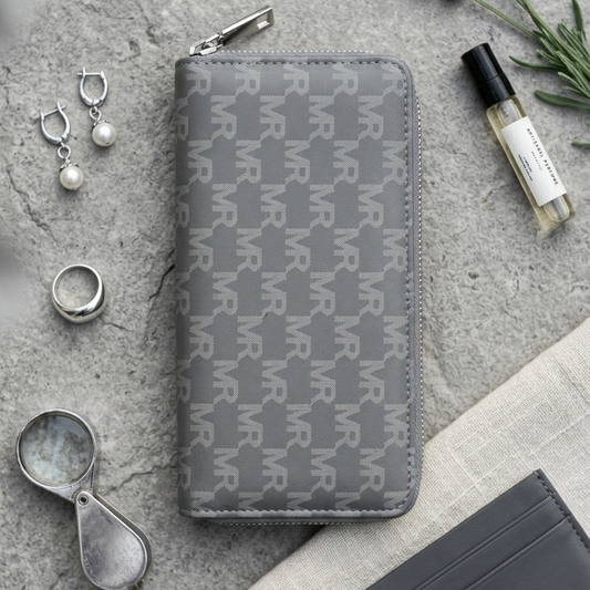 Unggi Wallet – Stylish Zip Around Wallet for Women (Gray)